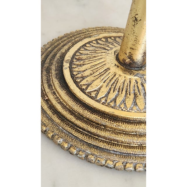 1960s Hollywood Regency Brass Double-Arm Guest Towel Stand For Sale - Image 4 of 18