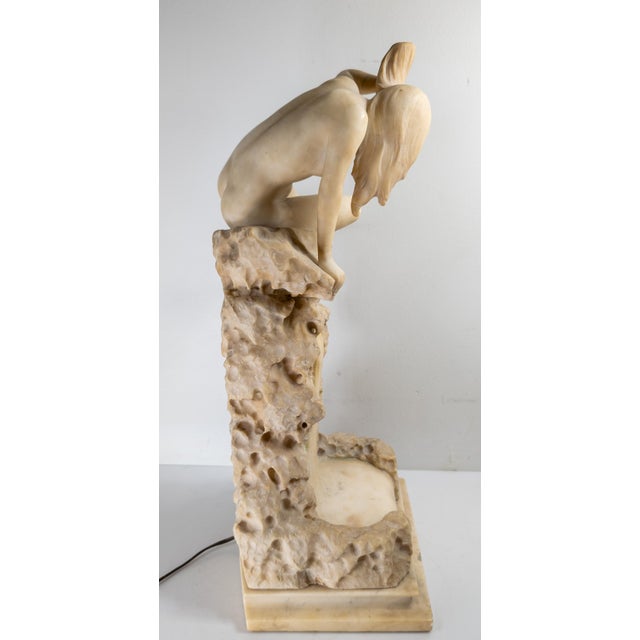 Early 20th Century Alabaster Sculpture of a Woman by Umberto Stiaccini, Florence For Sale - Image 9 of 18