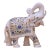 Mid-Century Indian Marble Elephant With Pietra Dura Floral Inlay For Sale