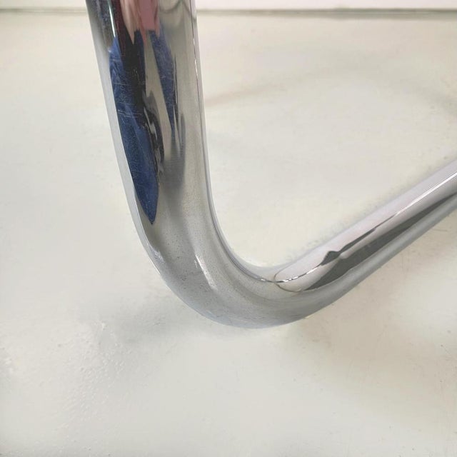 Italian Modern Coffee Table in Chromed Steel with Rectangular Smoked Glass Top, 1970s For Sale - Image 14 of 16