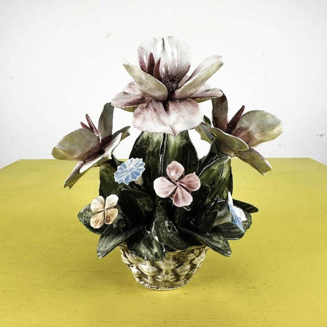 Porcelain Flower Basket from Capodimonte For Sale - Image 4 of 4