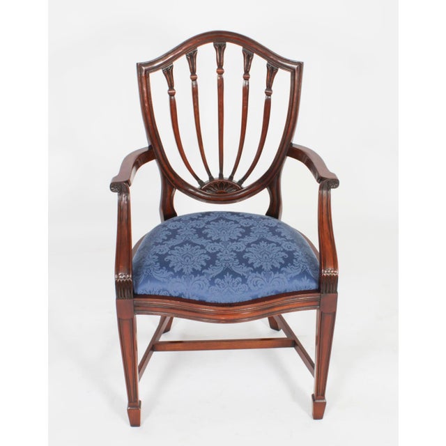 Vintage English Hepplewhite Revival Dining Chairs, Set of 10 For Sale - Image 4 of 18