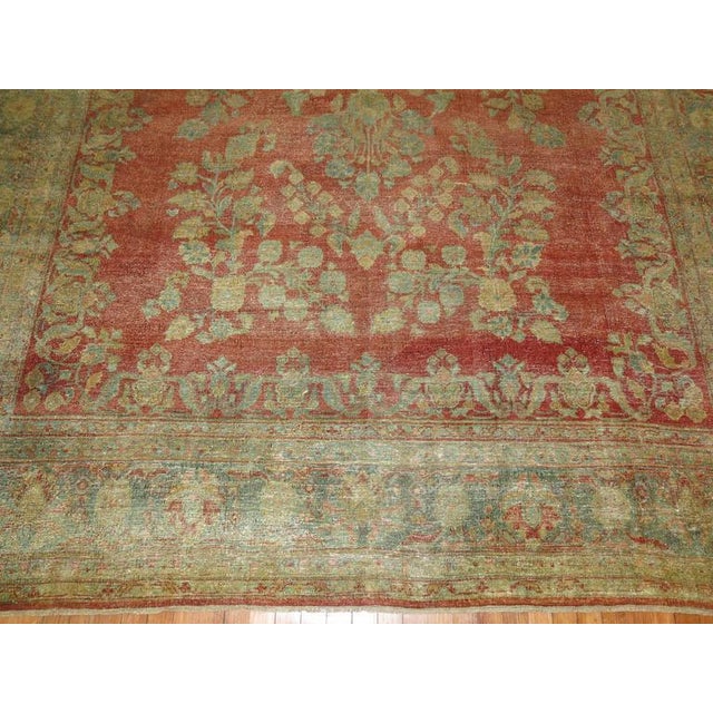 Red Early 20th Century Zabihi Collection Decorative Persian Sarouk Carpet For Sale - Image 8 of 10