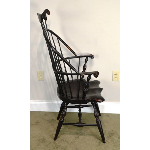 Custom Crafted Distressed Painted Windsor Arm Chair By Ashlen