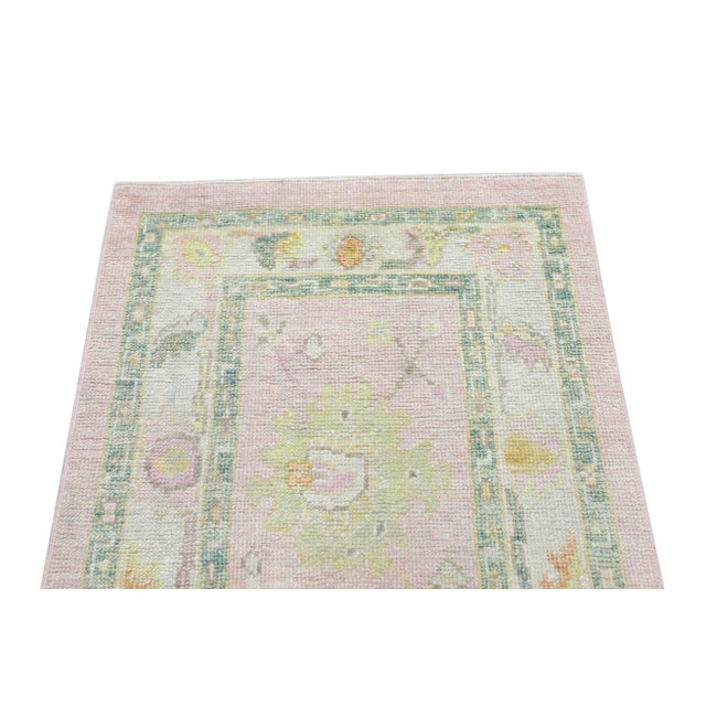 Textile Modern Turkish Oushak Rug 2'8" x 10'5" For Sale - Image 7 of 9
