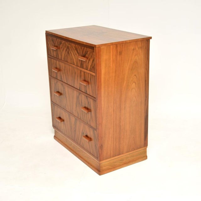 1930s Art Deco Figured Walnut Chest of Drawers, 1930 For Sale - Image 5 of 10