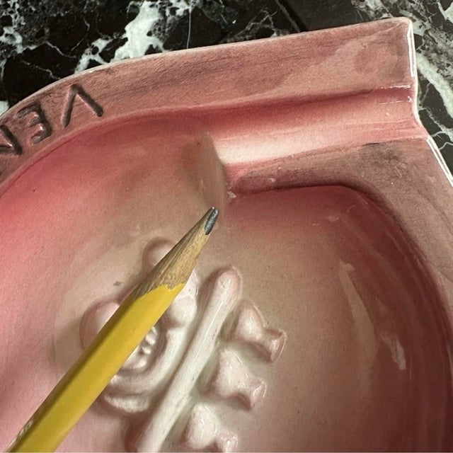 Ceramic Rare Vintage Harry's Bar Venezia Venice Italy Pink Ceramic Ashtray Trinket Dish Catch All For Sale - Image 7 of 8