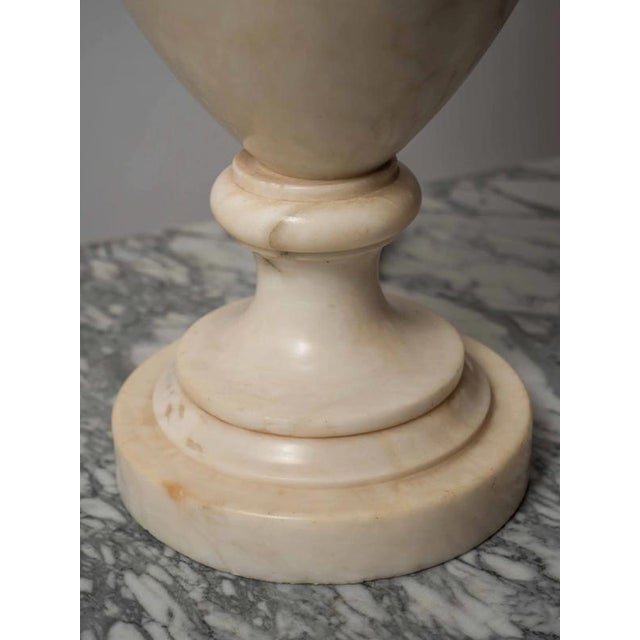 Large Vintage Cream Marble Lamp For Sale - Image 4 of 8