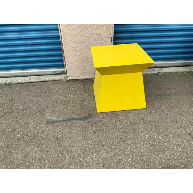 2010s Modern End Table Canary Yellow For Sale - Image 5 of 6
