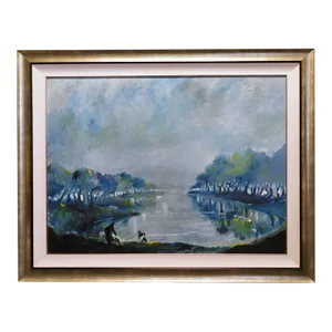 Earl Biss "The Slip" Hand Signed Original Oil Painting 1982