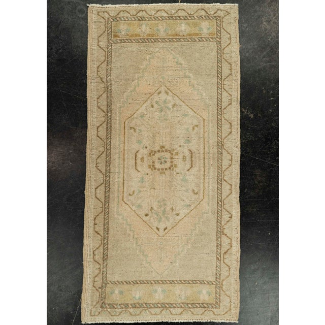 Brown Turkish Mini Rug Oriental Hand Knotted Vintage Rug 1'9" x 3'7" #21076 For Sale - Image 8 of 8