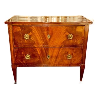 19th C. German Biedermeier Mahogany Commode For Sale