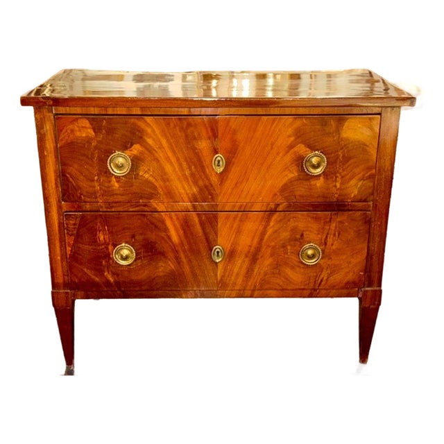 19th C. German Biedermeier Mahogany Commode For Sale