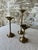 Traditional Vintage Brass Tulip Candlestick Trio – Sculptural Flower Form For Sale - Image 3 of 8