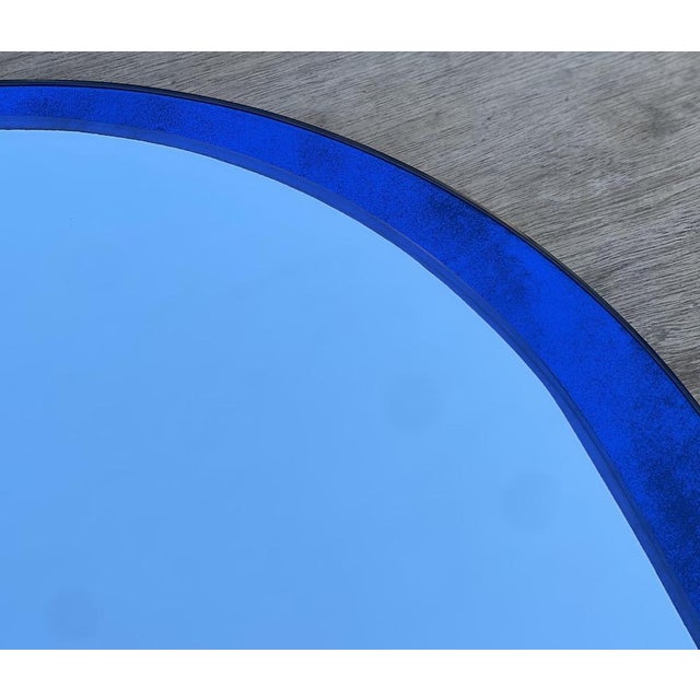 Mid-Century Modern Cobalt Blue Wall Mirror from Veca, Italy For Sale - Image 9 of 15