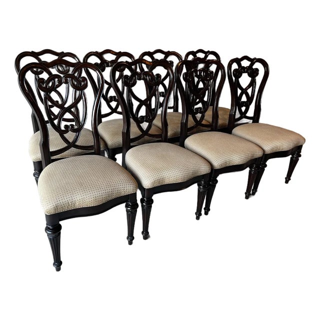 Early 21st Century Georgian Style Scroll Back Side Chairs by Stanley Furniture - Set of 8 For Sale