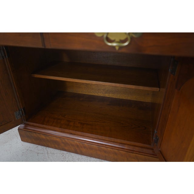 1980s Stickley Solid Cherry Raised Panel Server Cabinet For Sale - Image 5 of 18