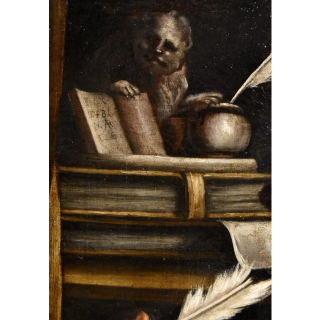 Workshop of Giovanni Francesco Barbieri / Detto Il Guercino, Saint Mark the Evangelist, 1680, Oil on Canvas For Sale - Image 13 of 15