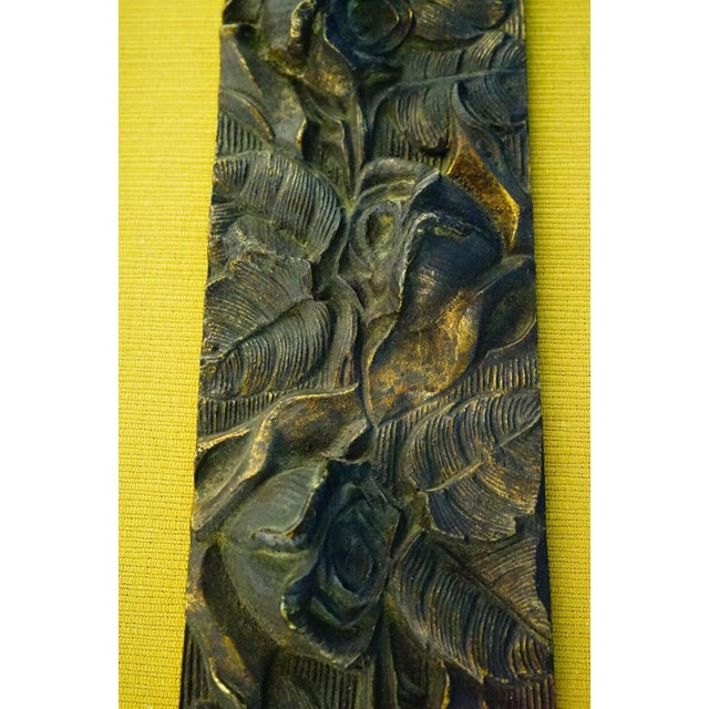 19th Century Art Nouveau Bas-Relief Flowers Panel in Bronze For Sale - Image 15 of 18