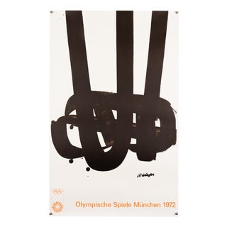 Olympia Munich Olympics Lithograph Poster by Pierre Soulages, 1972 For Sale