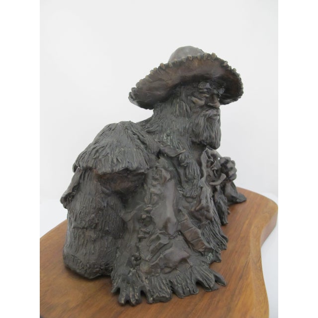 Metal Dan Huber Oregon Western Rocky Mountain Trapper Bronze Sculpture With Coa For Sale - Image 7 of 13