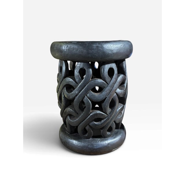 Tribal Vintage Tribal Nobility Wood Bamileke Stool/Side Table Cameroon 17" H For Sale - Image 3 of 9