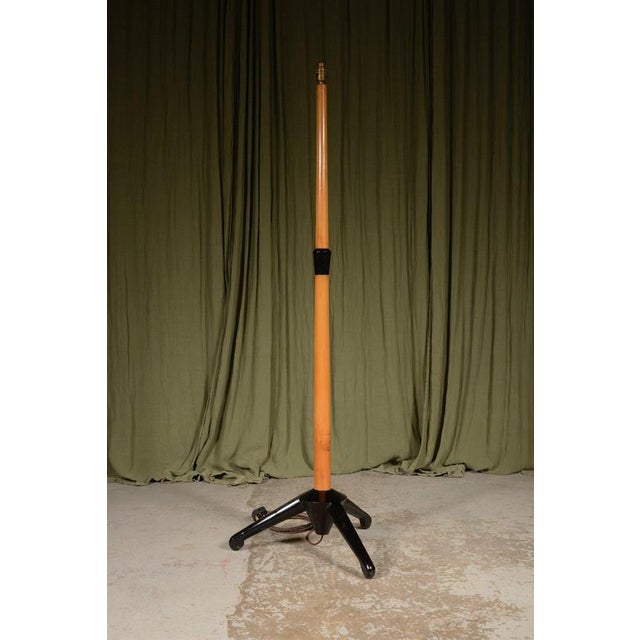 Wood Vintage Swedish Beech and Ebonised Tripod Standard Lamp, 1960 For Sale - Image 7 of 7