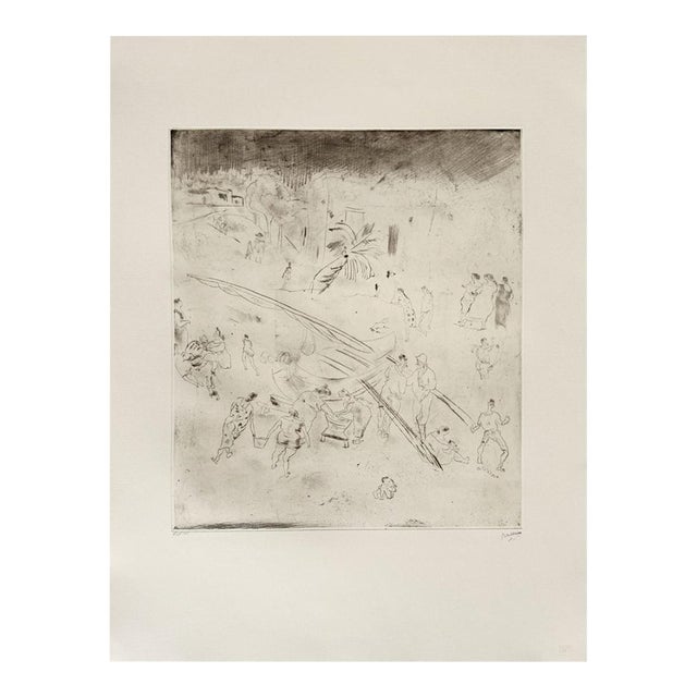 1980 Jules Pascin Port Maltais II Etching For Sale