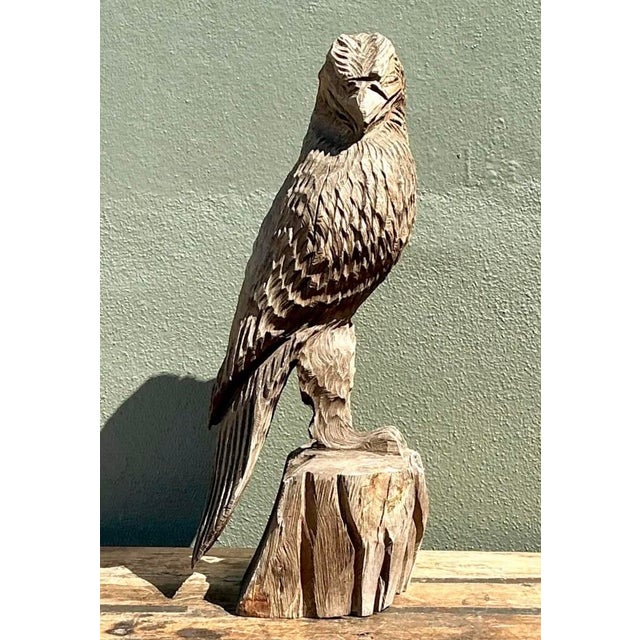Vintage Hand Carved Eagle Statue For Sale - Image 12 of 12