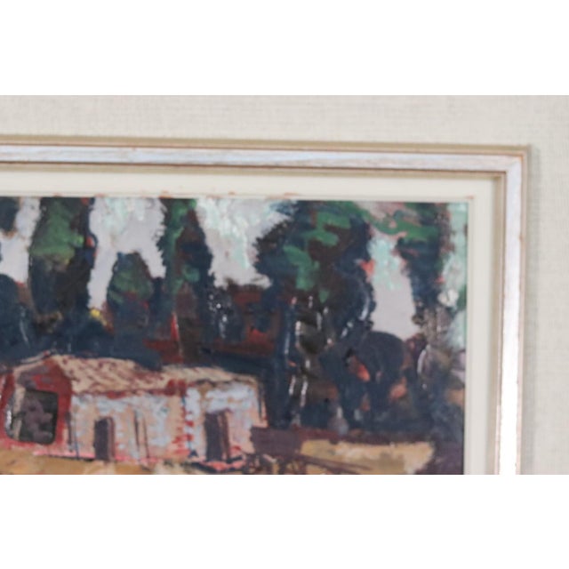 Mid-Century Modern Bertil Wahlberg, Nestled Houses, 1960s, Oil on Canvas, Framed For Sale - Image 3 of 18