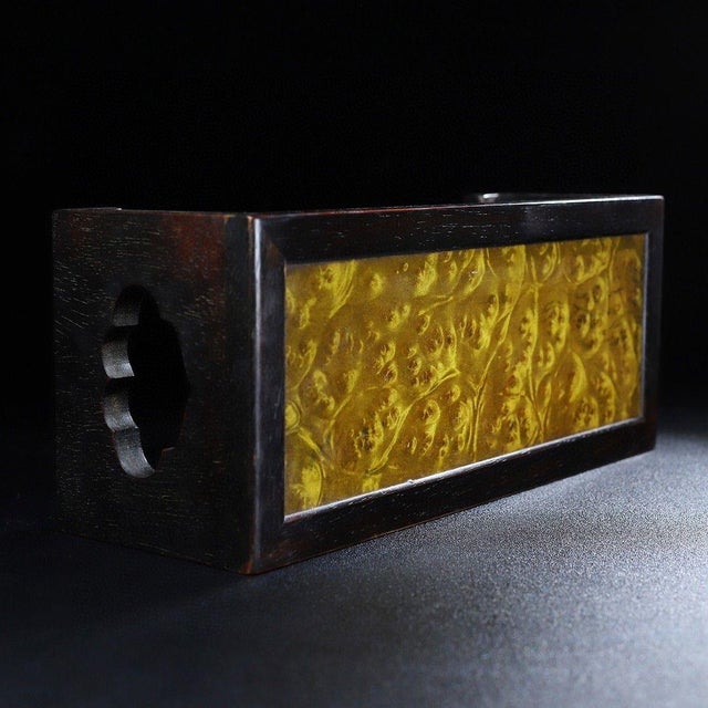 Vintage Chinese Miniature Display Stand With Golden Camphor Wood Inset For Sale - Image 10 of 10