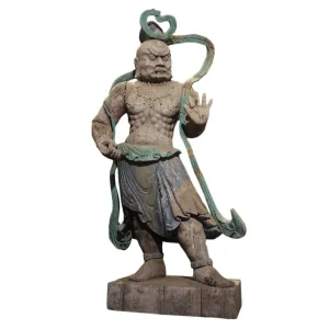 Antique Large Carved Vajra Chinese Statue
