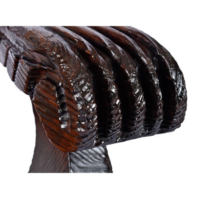 Pair of Restored Witco Conquistador Vintage Tiki Throne Chairs in New Faux Leopard Fur For Sale - Image 16 of 18