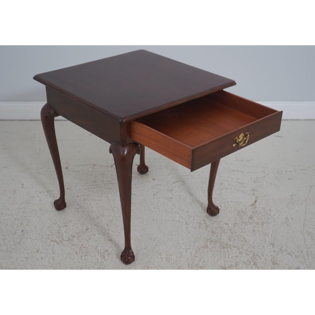 Chippendale Ball & Claw Feet Custom Mahogany Lamp Table For Sale - Image 3 of 16