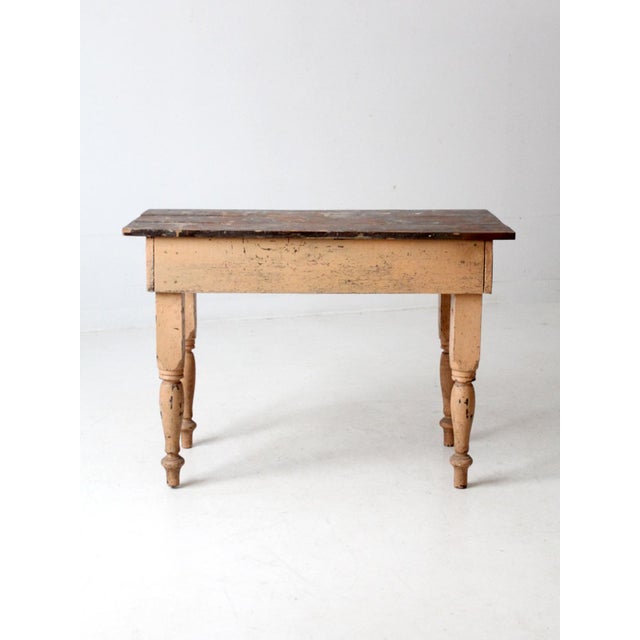 Farmhouse Antique Primitive Work Table For Sale - Image 3 of 12