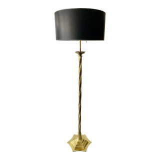 Large Art Deco Bronze Floor Lamp For Sale