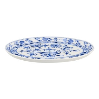 Blue Onion Tray in Porcelain with Hand-Painted Decoration from Meissen, Germany, 1890s For Sale