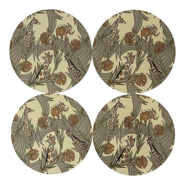 Set of 4 Boxed Set of Placemats From Giraffe Manor For Sale