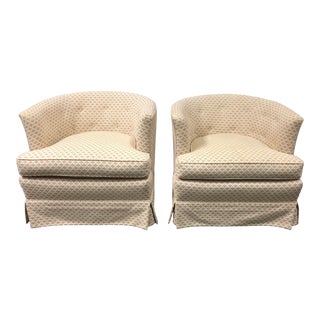 Henredon 1960's Roller Club Barrel Chairs - a Pair For Sale