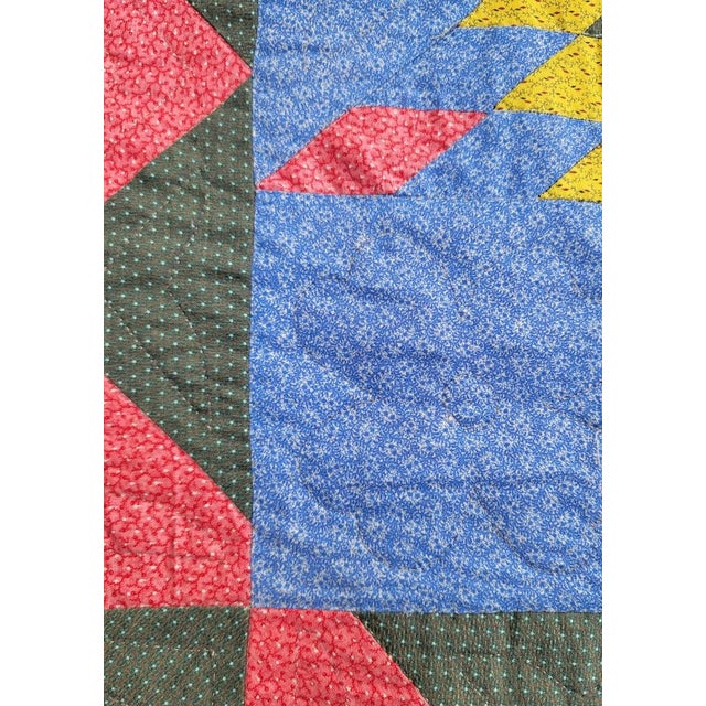 19Thc Eight Point Star Quilt From Pennsylvania For Sale - Image 9 of 9
