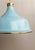 Transitional Mark D. Sikes 3 Light Painted No. 1 Pendant, Aged Brass & Baby Blue For Sale - Image 3 of 7