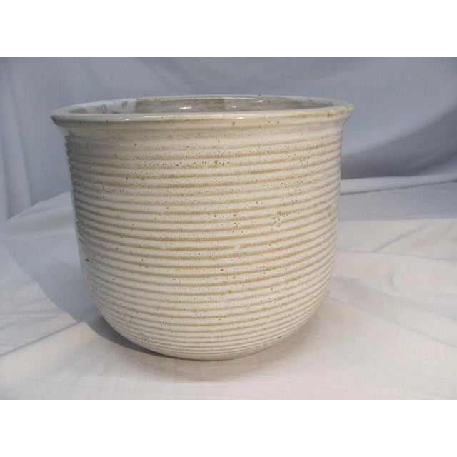 Mid 20th Century Zanesville Art Deco Stoneware Model 1006 Cream Glazed Vase For Sale - Image 10 of 10