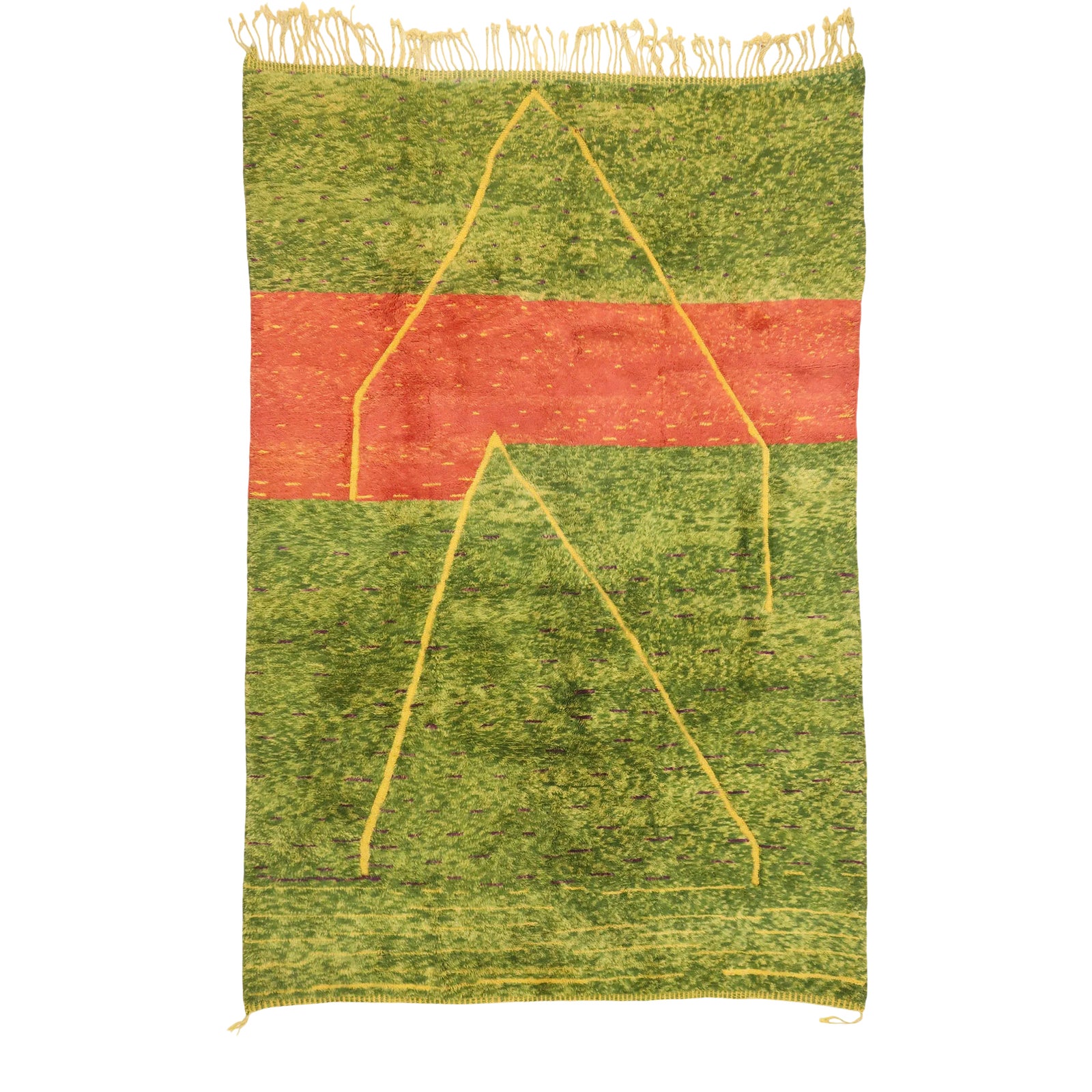 Green Beni Mrirt Moroccan Rug Inspired by Mark Rothko - 06'11 X 10'06 ...