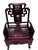 Chinoiserie Pair of Vintage Chinese Chinoiserie Scholar Armchairs in Oxblood Lacquer For Sale - Image 3 of 7