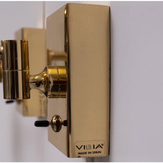 Gold Swing Arm Halogen Wall Lamps from Vibia, 1980s, Set of 2 For Sale - Image 8 of 10