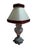Vintage Hand-Painted Ceramic and Bordeaux Velvet Table Lamp, 1960 For Sale - Image 18 of 18