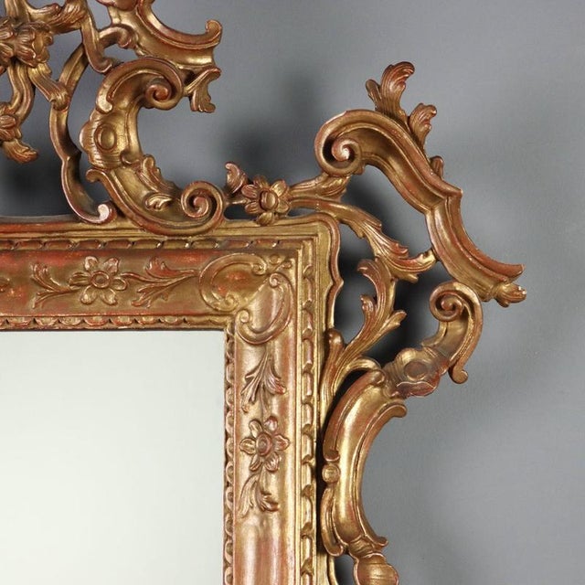 Carved and Gilded Wood Mirror For Sale - Image 5 of 12