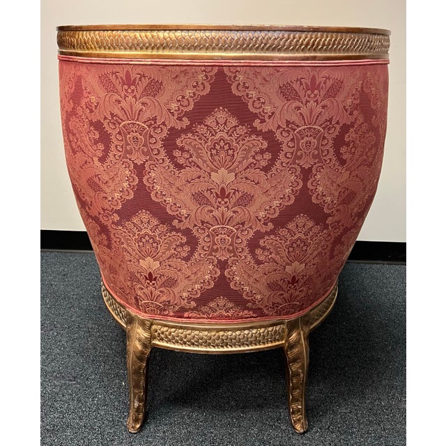 Erwin Lambeth French Empire Style Carved Giltwood Bergere Chair For Sale - Image 9 of 12