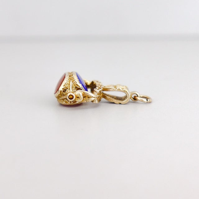 Victorian Style 10k Gold Triple Seal Watch Fob Charm For Sale - Image 9 of 18