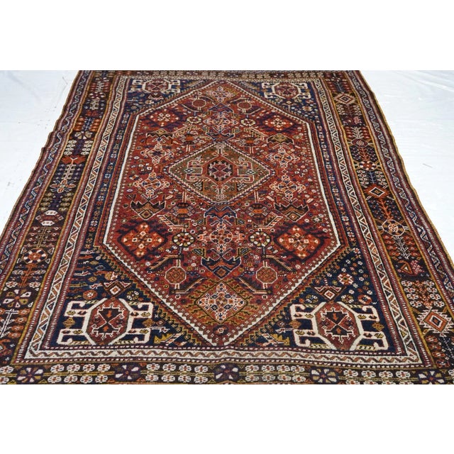 Antique Tribal Ghashghai Rug 5'5'' x 8'6'' For Sale - Image 9 of 11